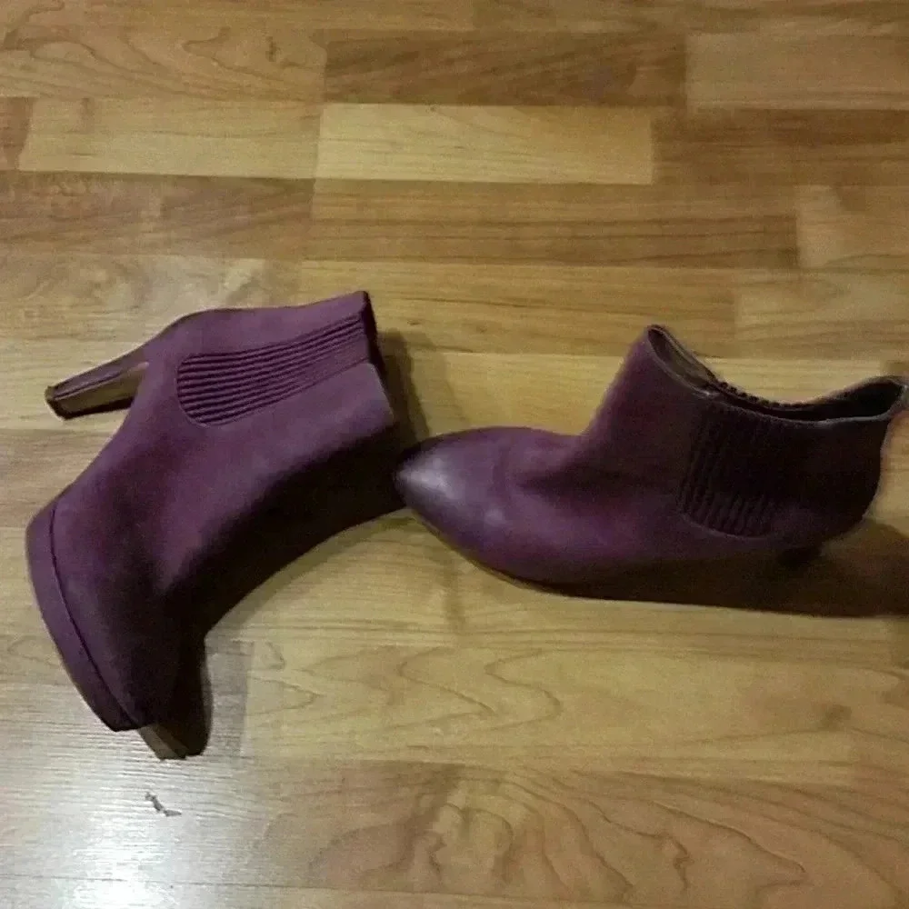 ECCO NAVOI PLATFORM CHELSEA BOOTIES GENUINE LEATHER VIOLET PURPLE 40